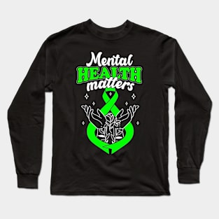 Mental health matters flowers awareness women Long Sleeve T-Shirt